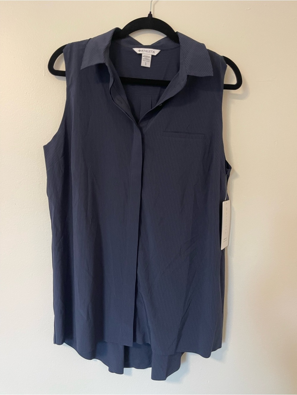 NWT Athleta Navy Sleeveless Collared Tunic Top